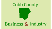 Cobb map outline flanked by words Cobb County Business & Industry