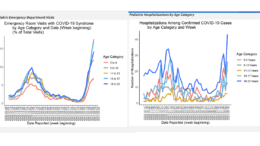 charts showing sharp increase in hospitalization of children