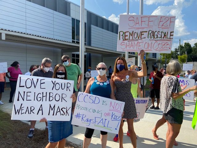 Cobb parents clash at rally over school district's optional mask policy