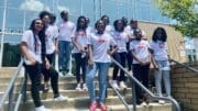 Group of girls on steps