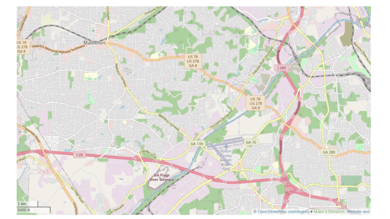 Map of Mableton Parkway