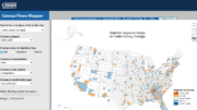 Map of U.S. color-coded for migration flows