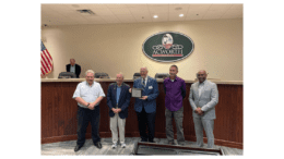 Alderman Brett North, Mayor Tommy Allegood, Alderman Richardson, Alderman Butch Price, and Alderman Tim Houston.