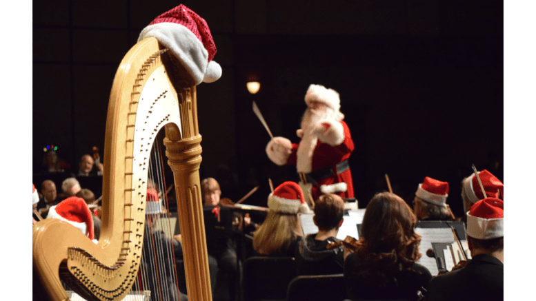 Santa conducts an orchestra