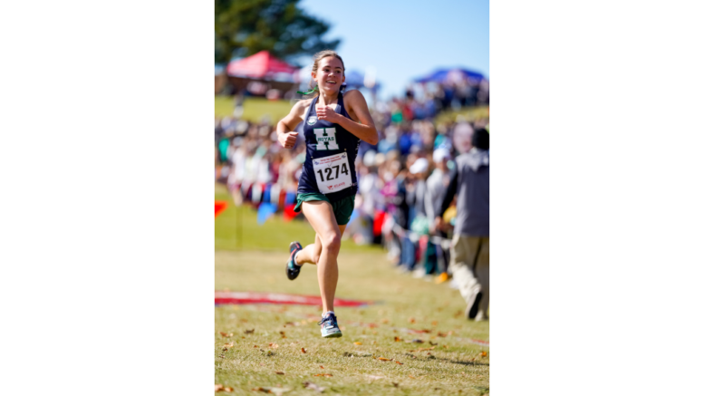 young woman in race