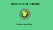 A graphic with a gear enclosing the Cobb County Courier logo, and the text: Business and Industry, Employment and Hiring