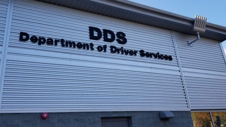 Building with Department of Driver Services sign.