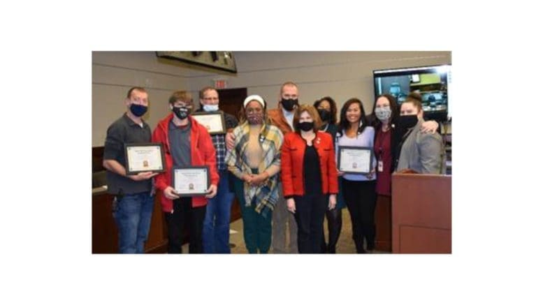 She is pictured above with the five graduates and accountability court team members.