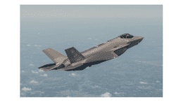 A Lockheed Martin F-35 Lightening II fighter jet in flight