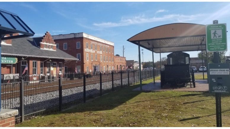 Marietta History Center taken from other side of railroad tracks