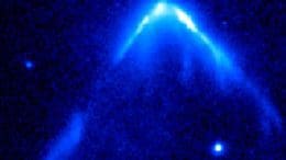 an image of a high-speed star resembling a blue arc