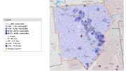 map showing the jobs concentration in Cobb County