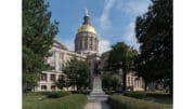 Georgia State Capitol on mostly sunny day
