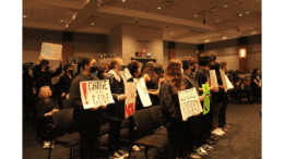 Campbell High students hold signs protesting racism