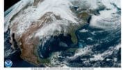 NOAA satellite weather map of eastern United States March 29