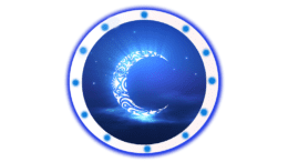 Ramadan clock; a crescent moon enclosed in a circle with twelve hour markings