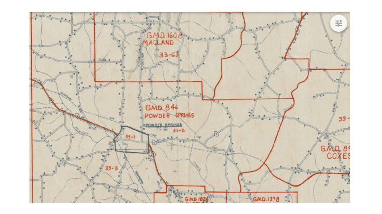 1950 census map of Powder Springs