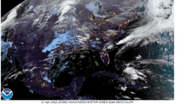 Satellite weather map for April 17 for the eastern United States