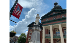 Confederate monument on the courthouse grounds in Coweta County on Aug. 27, 2021.