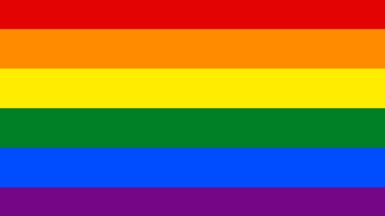 Gay pride flag with multicolored horizontal stripes