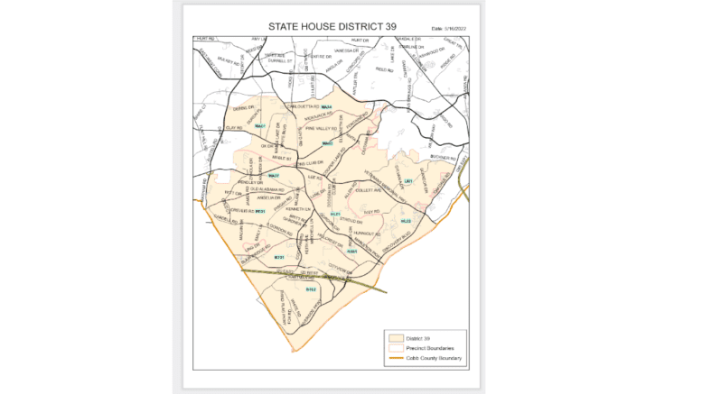 a map of Georgia state House District 39