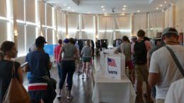 lines at voting precinct