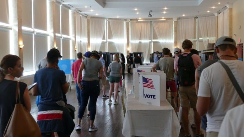 lines at voting precinct