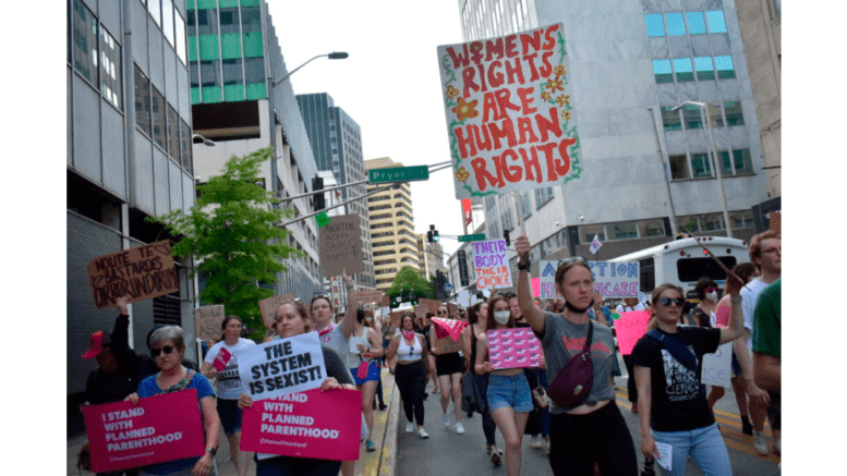 Abortion rights demonstrators march through Atlanta. Ross Williams/Georgia Recorder.