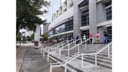 A long line at a voting location