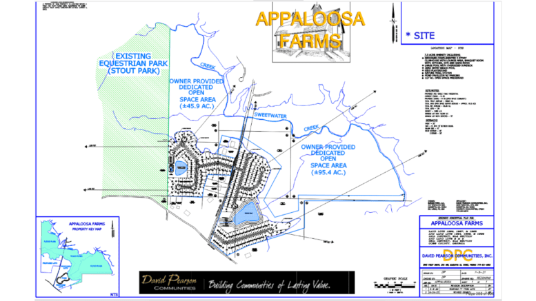 map of a proposed subdivision in southwest Cobb near Sweetwater Creek