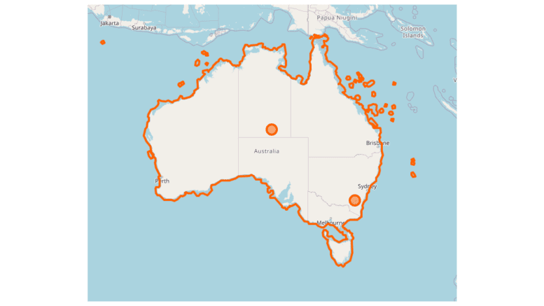 map of Australia