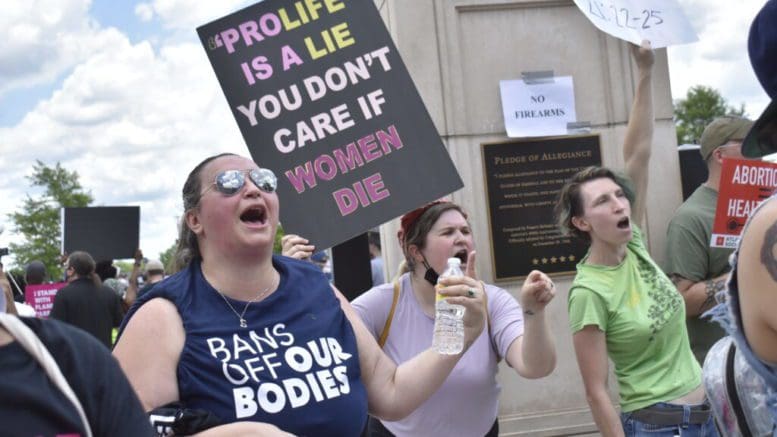 Internet privacy activists say the end of Roe vs. Wade could bring new scrutiny to issues of digital privacy. Pictured: Abortion protest in Atlanta, May 14, 2022. Ross Williams/Georgia Recorder