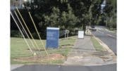 Sign in front of the Lewis Ray Library