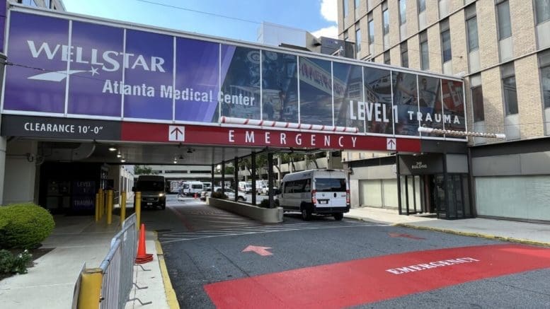 The bridge between buildings at Atlanta Medical Center