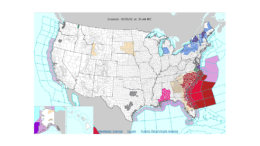 A map showing hurricane impact on coastal Georgia and South Carolina