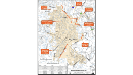Map of Kennesaw showing upcoming road improvements