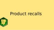 A graphic with the words "Product recalls" and the Cobb County Courier logo