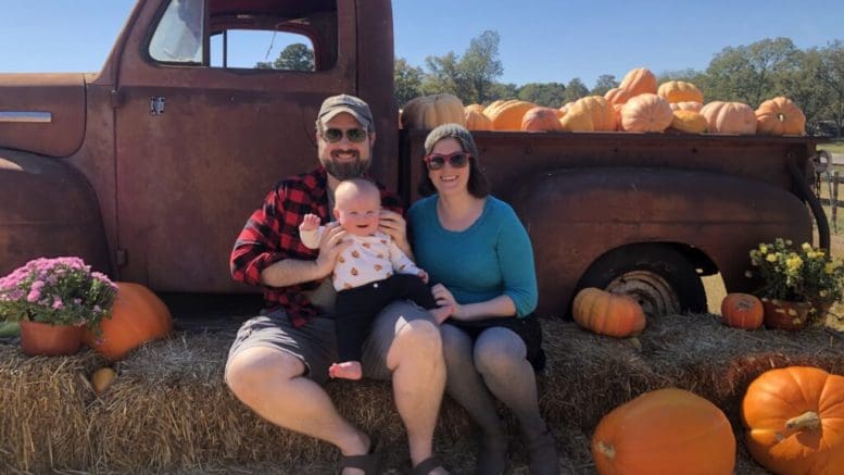 Zach Binney, his wife Amy and their six-month-old son Jacob. Jacob was conceived with the help of in vitro fertilization, and Binney worries changes to Georgia abortion law could prevent families like his from growing. Photo courtesy of Zach Binney.