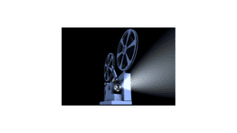 An old-fashioned two-reel movie projector
