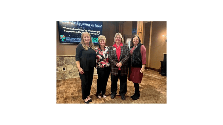 Recipient of the 2022 Howard Koepka Spirit of Collaboration Award Pictured L to R: Laurie Koepka, wife of the late Howard Koepka, Pat Soden. Executive Director at Sweetwater Mission, Debbie Ginocchio. Director, Strategic Partnerships & Fundraising at Sweetwater Mission, Shari Martin, CEO & President of Cobb Community Foundation