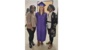 Pictured in photo is Princess Odom, MFT, YT, CAMS-II, Clinical Program Coordinator of MMAC; graduate Katrina Tillman; and Cobb Chairwoman Lisa Cupid.