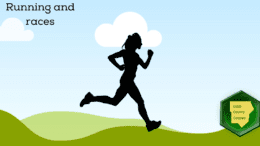 The silhouette of a woman running against a blue sky, with a Cobb County Courier logo