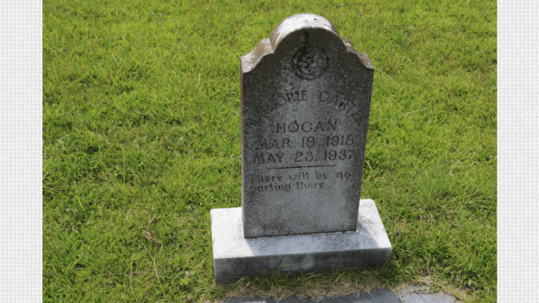 An old, weathered headstone