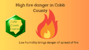 The Cobb County Courier logo next to a flame icon and the words High Fire Danger