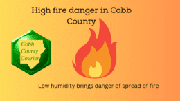 The Cobb County Courier logo next to a flame icon and the words High Fire Danger