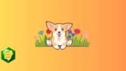 A happy-looking cartoon dog sitting among flowers, next to a Cobb County Courier logo