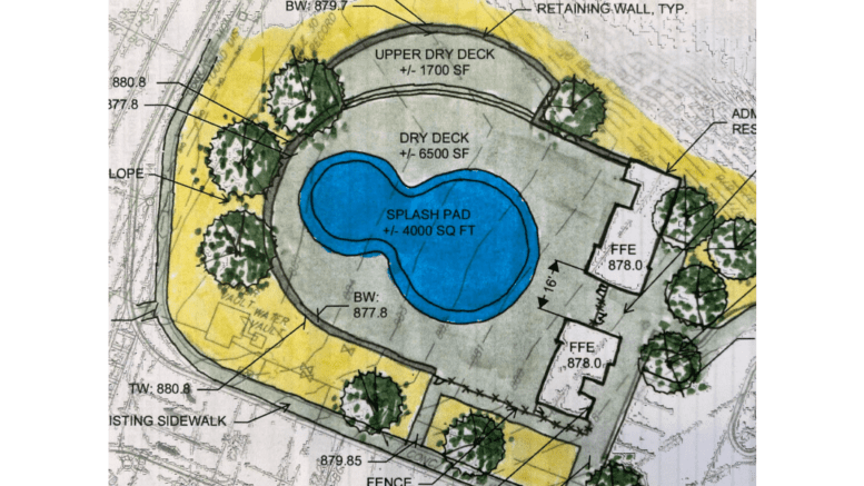 diagram of a splash pad in a park