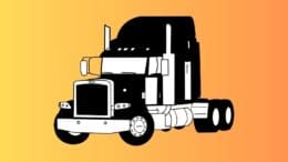 A drawing of a tractor (as in tractor-trailer)