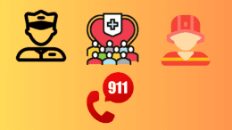 Icons for police, medical personnel, firefighters, 911 operators