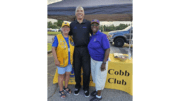 Austell Mayor Ollie Clemons (center) with two members of the South Cobb Lions Club